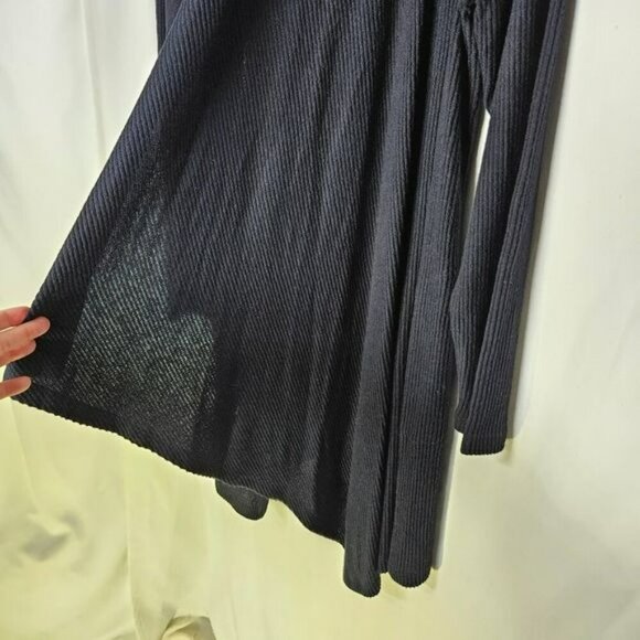 Logo Lounge Lori Goldstein Womens Black Ribbed Open Front Cardigan Sweater S - Picture 11 of 12